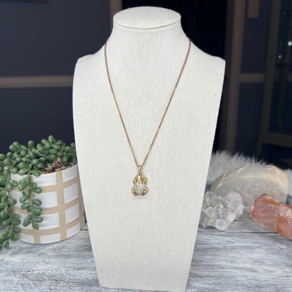 J. Crew Jewelry - J. Crew | Rhinstone Frog Necklace